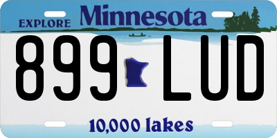 MN license plate 899LUD
