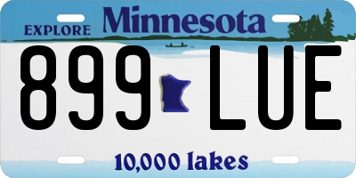MN license plate 899LUE