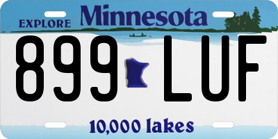 MN license plate 899LUF