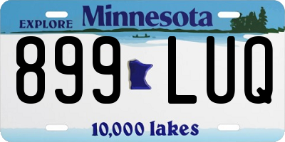 MN license plate 899LUQ
