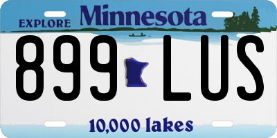 MN license plate 899LUS