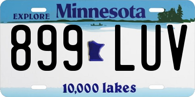 MN license plate 899LUV