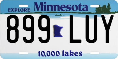 MN license plate 899LUY