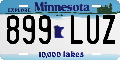 MN license plate 899LUZ