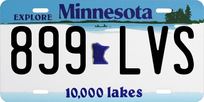 MN license plate 899LVS