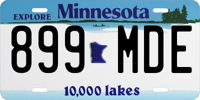 MN license plate 899MDE