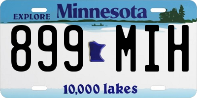 MN license plate 899MIH