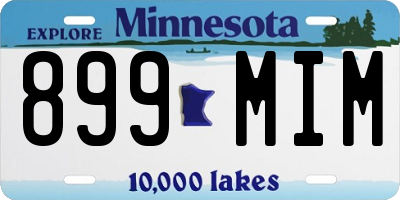 MN license plate 899MIM