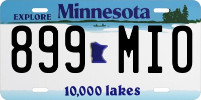MN license plate 899MIO