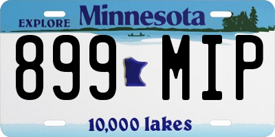 MN license plate 899MIP