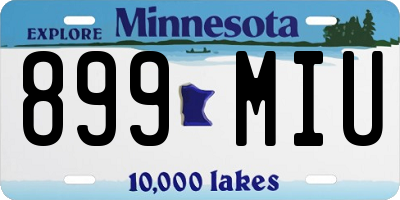 MN license plate 899MIU