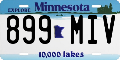MN license plate 899MIV