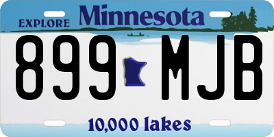 MN license plate 899MJB