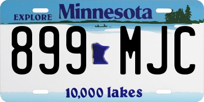 MN license plate 899MJC