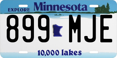 MN license plate 899MJE