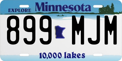 MN license plate 899MJM