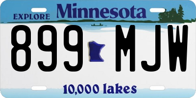 MN license plate 899MJW