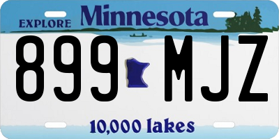 MN license plate 899MJZ