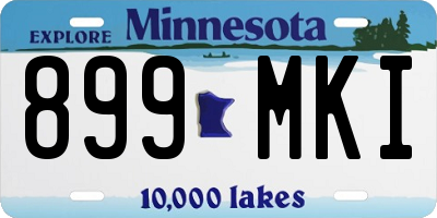 MN license plate 899MKI