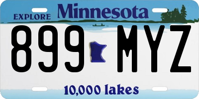 MN license plate 899MYZ