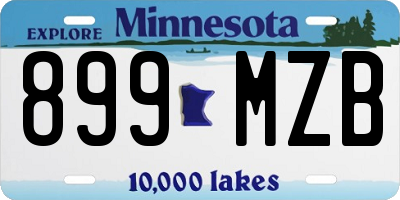 MN license plate 899MZB