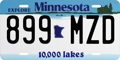 MN license plate 899MZD