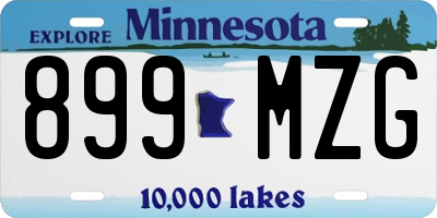 MN license plate 899MZG