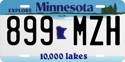 MN license plate 899MZH