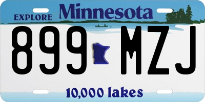 MN license plate 899MZJ