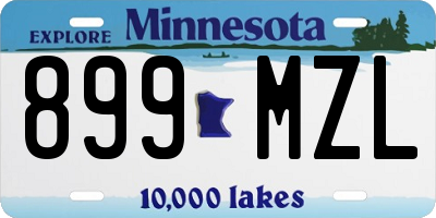 MN license plate 899MZL