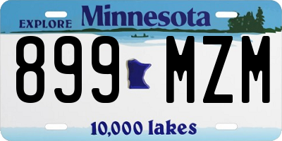 MN license plate 899MZM