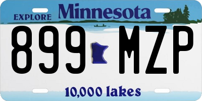 MN license plate 899MZP