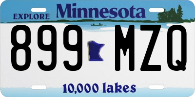 MN license plate 899MZQ