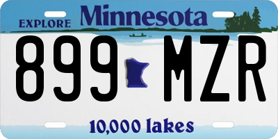 MN license plate 899MZR