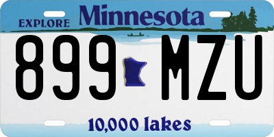 MN license plate 899MZU