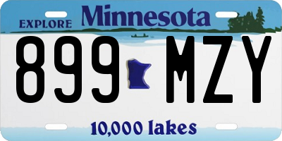 MN license plate 899MZY