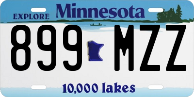 MN license plate 899MZZ