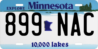 MN license plate 899NAC