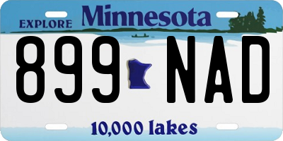 MN license plate 899NAD