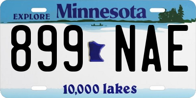 MN license plate 899NAE