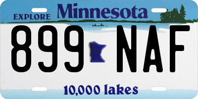MN license plate 899NAF