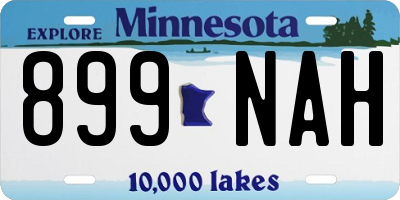 MN license plate 899NAH