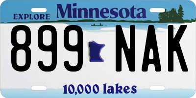 MN license plate 899NAK