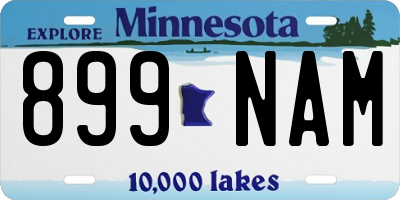 MN license plate 899NAM