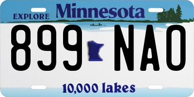 MN license plate 899NAO