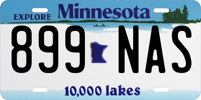 MN license plate 899NAS