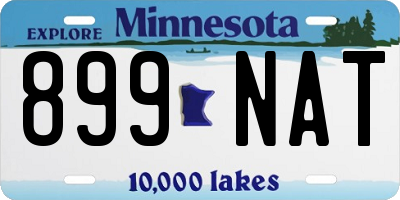 MN license plate 899NAT
