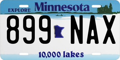 MN license plate 899NAX