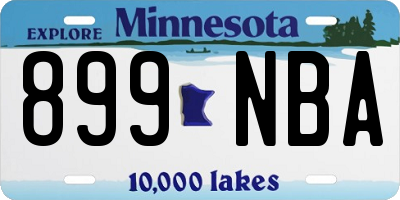 MN license plate 899NBA