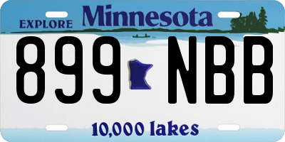 MN license plate 899NBB